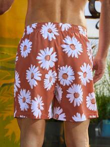 Surfspeed Men'S Floral Printed Drawstring Beach Shorts - Multicolor - View 2