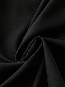 SHEIN Clasi 大碼蕾絲拼接v領寬腿鬆身連身褲 - 黑色 - 查看 5