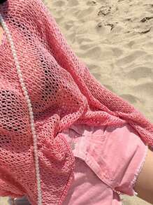 DAZY Shorts En Denim À Ourlet Effrangé Et Poches Pour Femmes - Rose bonbon - Voir 4