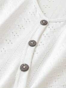 SHEIN LUNE 大尺碼女士實色v領背心 - 白色 - 查看 4