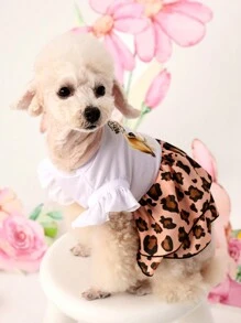PETSIN Easter Bunny Leopard Pattern Printed Layered Skirt, Pet Dog/Cat Dress - Multicolor - View 6