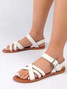 Của phụ nữ Cổ điển Xu hướng: Cắt giảm Giải trí Dép phẳng , Trắng - trắng - Xem 3
