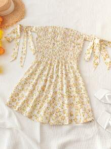Soleia Rompers Con Diseño De Flores, Tirantes Con Lazo En El Hombro Al Descubierto