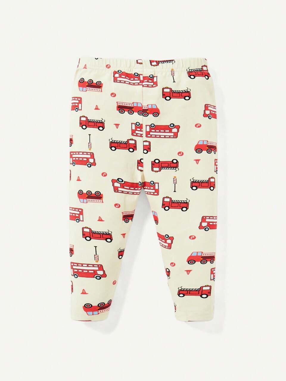 Baby Boy Snug Fit Pajama Set, Cartoon Printed Round Collar Top And Long Pants, 2pcs