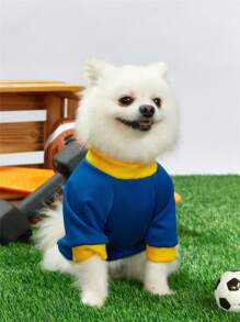 PETSIN Xanh Và trái cam Nối Áo nỉ cho thú cưng Với Tia chớp Và Lá thư In , Mèo Chó Hoodie - Nhiều màu - Xem 3