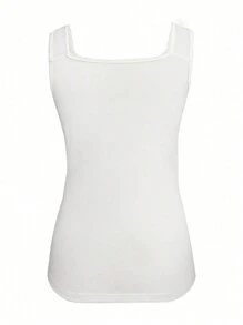 SHEIN LUNE Lace Trimmed Camisole Top - White - View 2