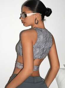 SHEIN ICON Women's Hollow Out Cropped Y2k Tank Top - Multicolor - View 7