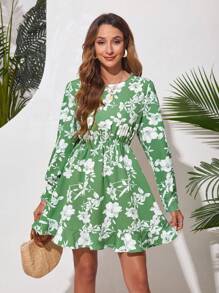 GENKIRA Ladies' Floral Printed Long Sleeve Dress Fall Cloth For Women - Multicolor - View 7