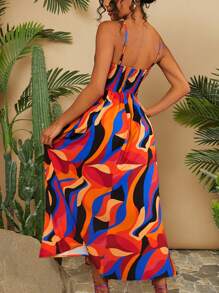 Travachic Vacation Full Print Spaghetti Strap Dress - Multicolor - View 2