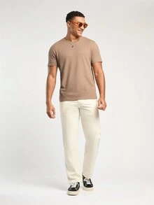 Forever 21 男士休閒度假棕色棕櫚樹洛杉磯骷髏印花合身t恤 - 棕色 - 查看 5