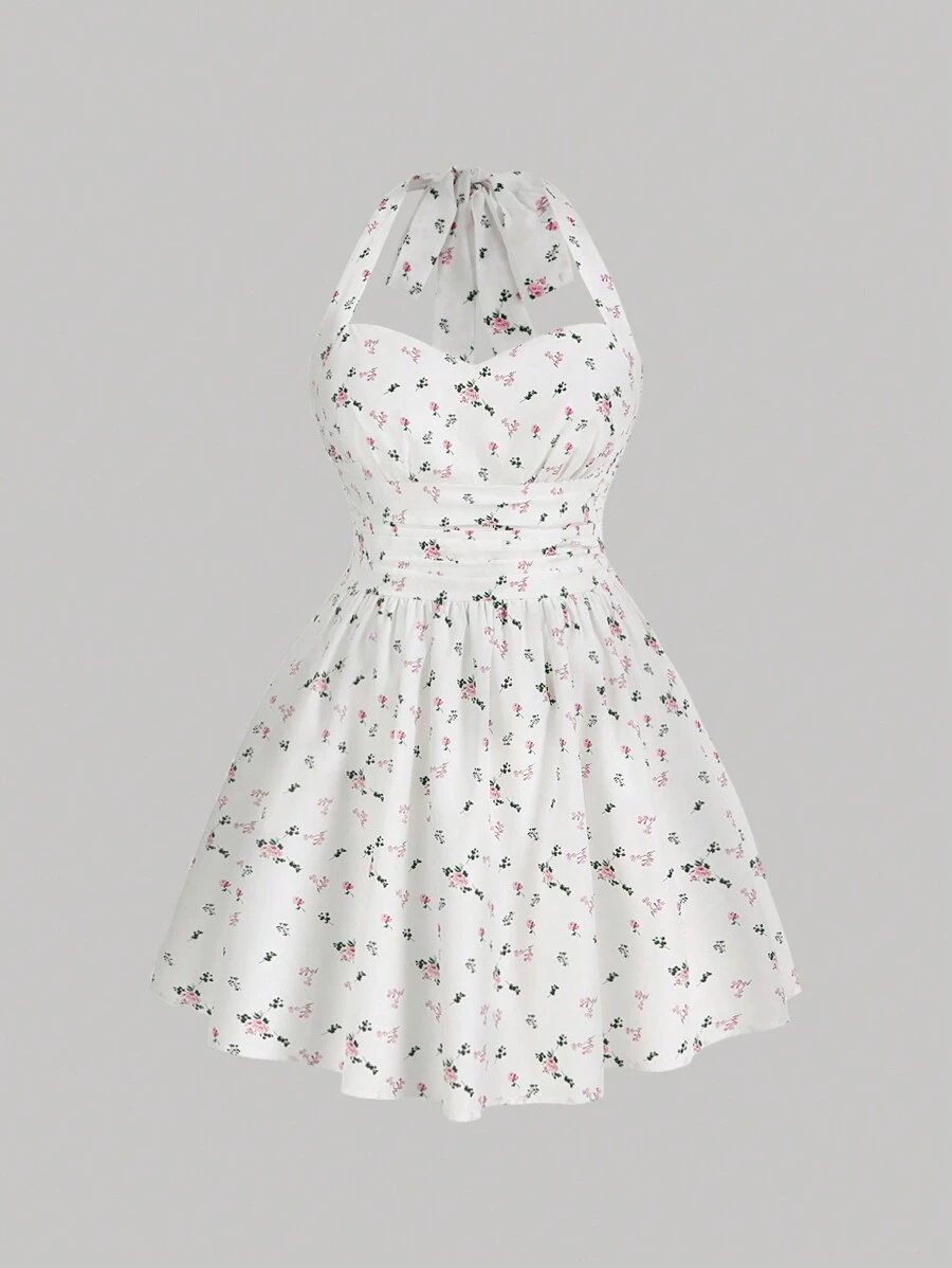 SHEIN MOD Kích thước lớn Của phụ nữ Dây Dây đeo In hoa Đầm - Nhiều màu - Xem 1