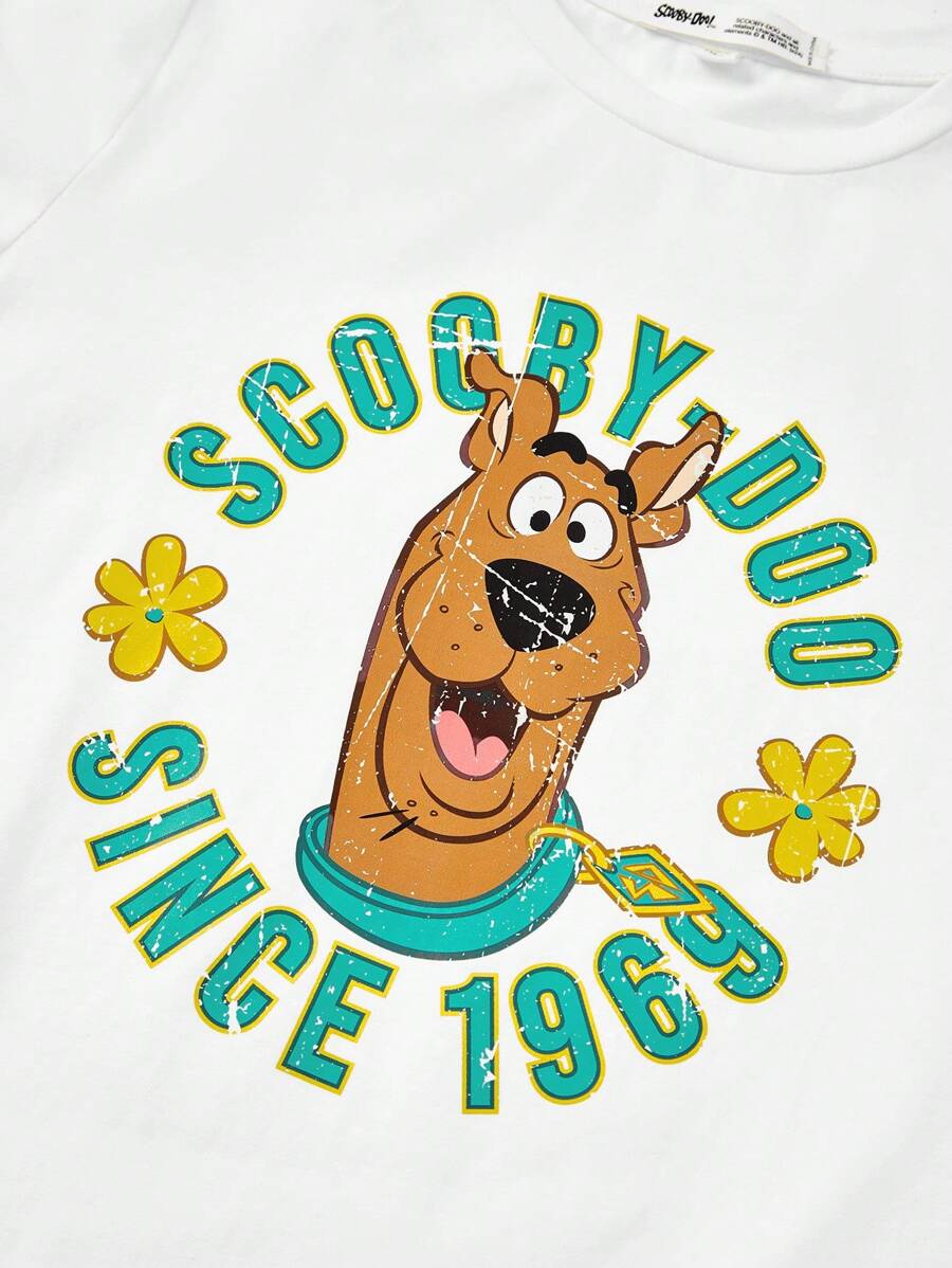 scooby-doo-x-shein-tween-girl-cartoon-and-letter-graphic-tee-shein-eur