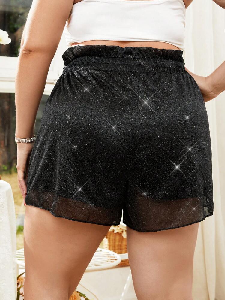 Plus Size Elastic Waist Casual Shorts