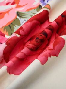 SHEIN Clasi 大码波西米亚风花卉印花镂空露背连衣裙，适合夏季 - 彩色 - 查看 4