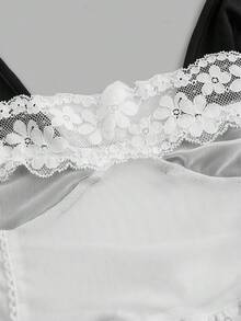 SHEIN Sweetina 女士拼布蕾丝和网眼吊带背心 Y2k 上衣 - 彩色 - 查看 9