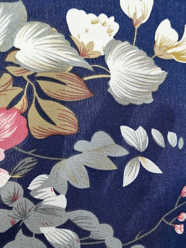 Notched Collar Short Sleeve Blouse With Floral Print And Flared Hem