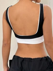 SHEIN EZwear Double-Shoulder Strap Super Crop Top Tank Top For Summer