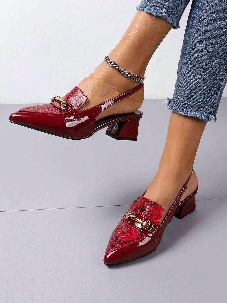 Của phụ nữ Đỏ  Dày Gót chân Giày đế bệt - Màu Đỏ Sâu - Xem 1