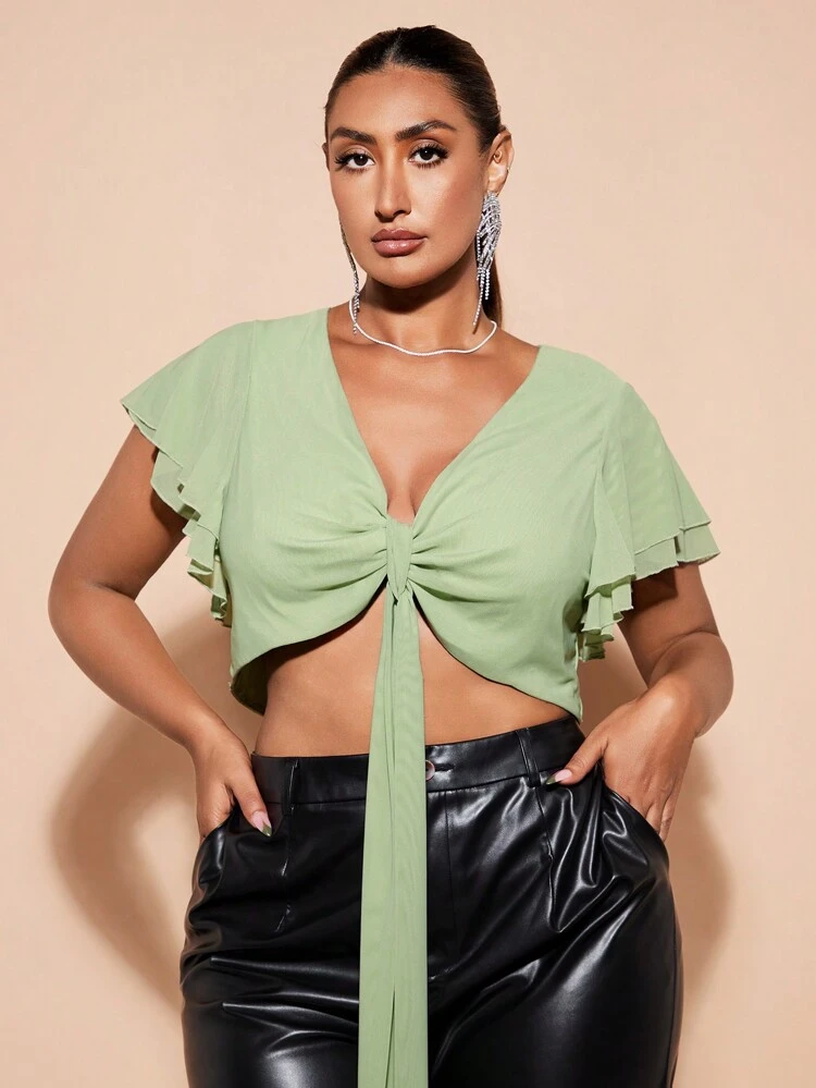Plus St Patrick Green Green Top Flowy Top Spring Break Ruffle Top Summer Tops