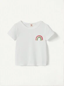 Cozy Pixies 3pcs Baby Girl Cartoon Animal Pattern Round Neck Straight Shoulder Tops Set - White - View 4