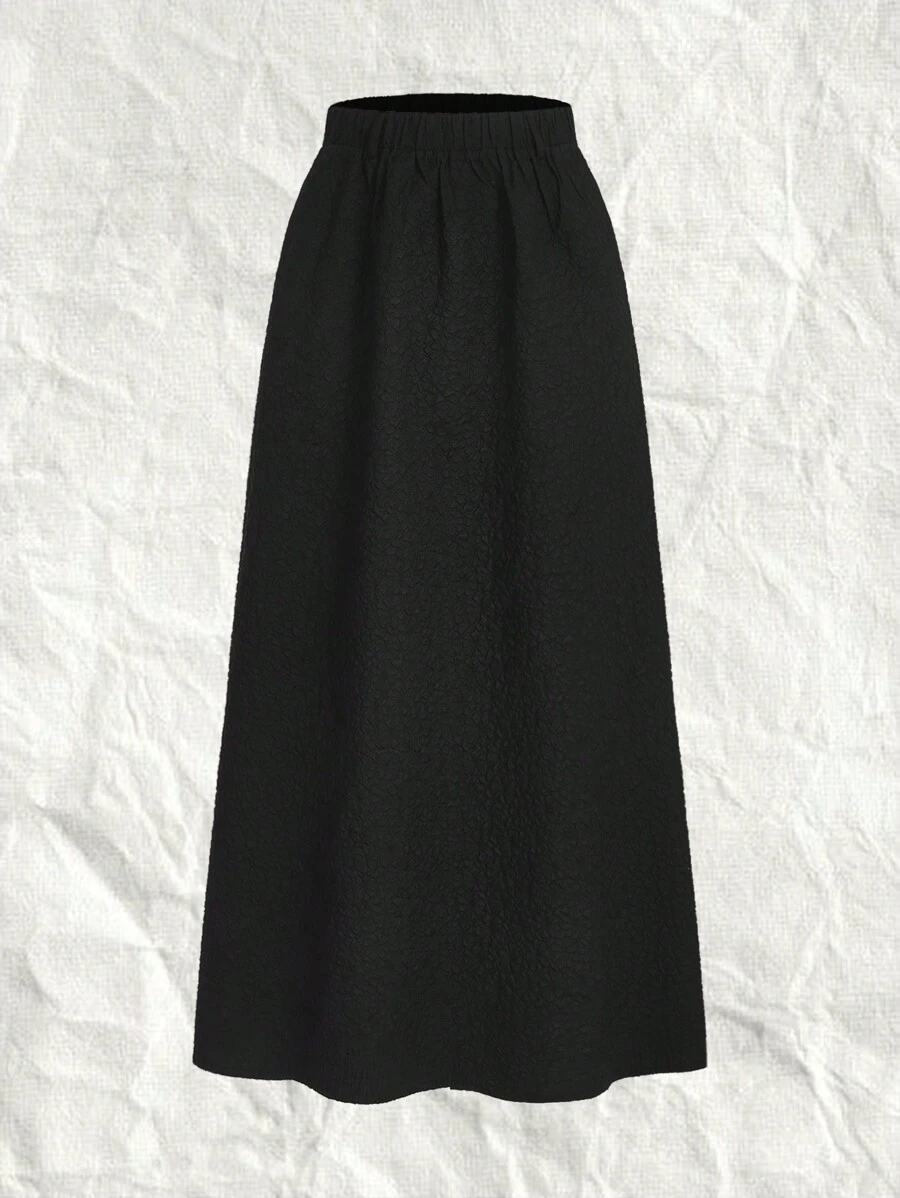 SHEIN EZwear Falda de mujer tejida en color negro - Negro - Ver 1