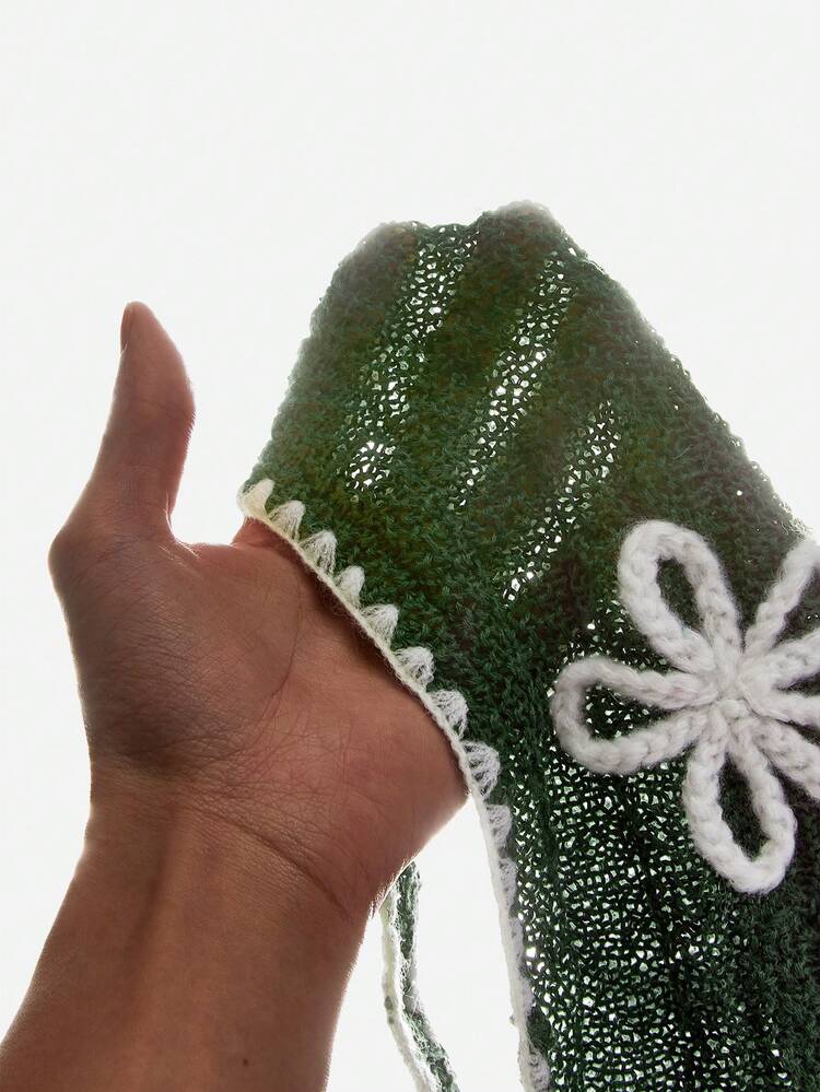 Plus Size Women's Floral Pattern Knitted Cami Top