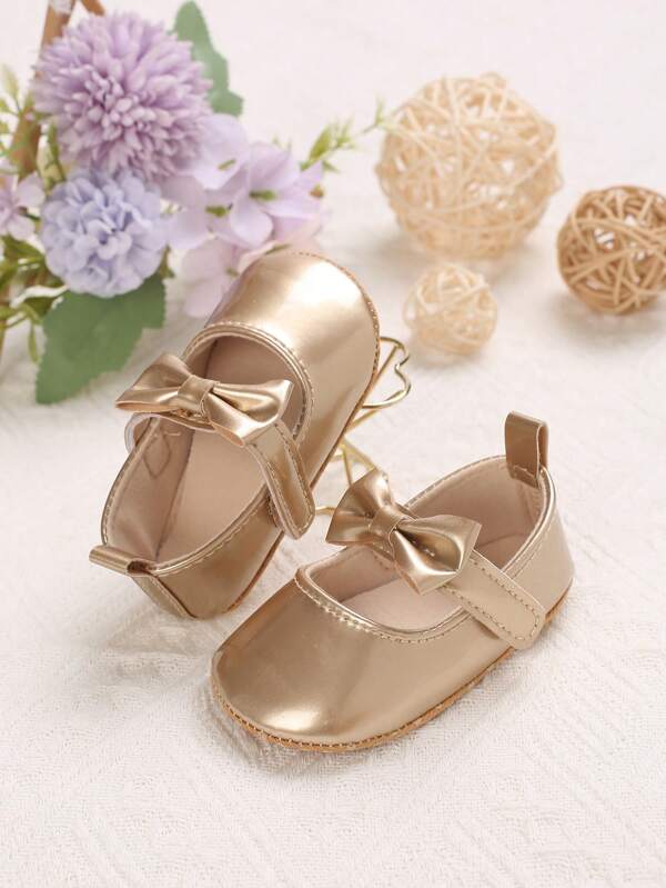 0-1 Years Old Infant Cute Bow Decor Flat Shoes
