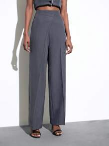 BizChic 女式纯色不对称腰身西装裤