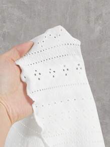 SHEIN EZwear 白色針織加大尺碼女士褶皺背心上衣