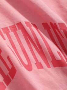 DAZY Casual Home Dress With Letter Printed Pattern Summer, Moo Moo Pajama - Pink - View 8