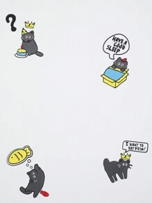 Claim Dot 男士卡通字母图案印花休闲短袖 T 恤，男友礼物 - 白色 - 查看 6