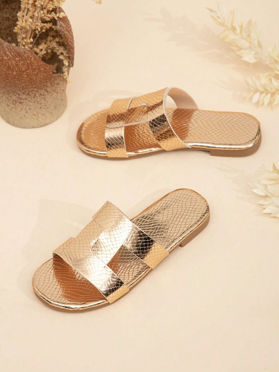 Zapatillas Elegantes Y De Doble Cara Para Exteriores En Color Champagne Para Chicas - Champán - Ver 1