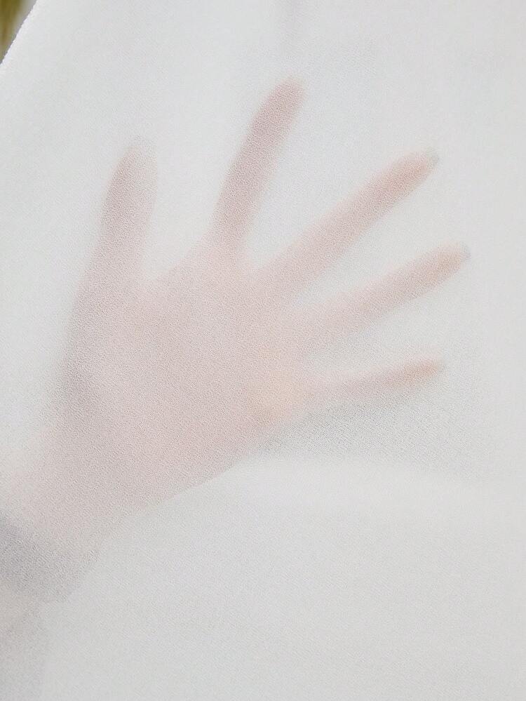 Plus Size Women's Tropical Plant Print Waist Tie Coat