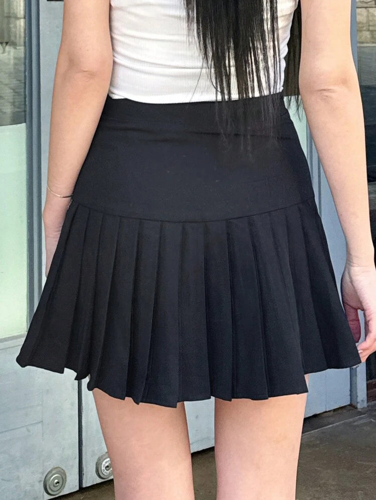 Women's Pleated Alphabet Printed Skirt Fall Skirts