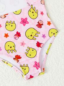 Em bé Cô gái Mùa hè Phim hoạt hình dễ thương Đại dương Thú vật In Áo tắm một mảnh - Nhiều màu - Xem 5