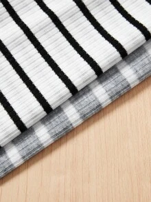 女童条纹裙两件套 - 白色 - 查看 4