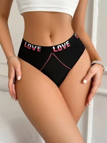 EasyFave Damen Triangle Briefs mit Sport-Taillenband mit Jacquard Buchstabenmuster