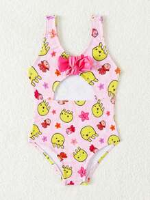 Em bé Cô gái Mùa hè Phim hoạt hình dễ thương Đại dương Thú vật In Áo tắm một mảnh - Nhiều màu - Xem 4