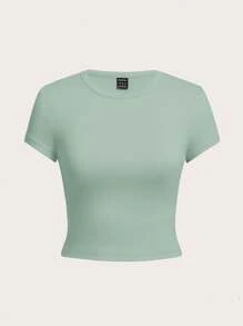SHEIN EZwear Women T-Shirts Ditambal Plain Casual - MultiWarna - View 4