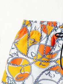 Surfspeed 男士鏈條印花沙灘短褲