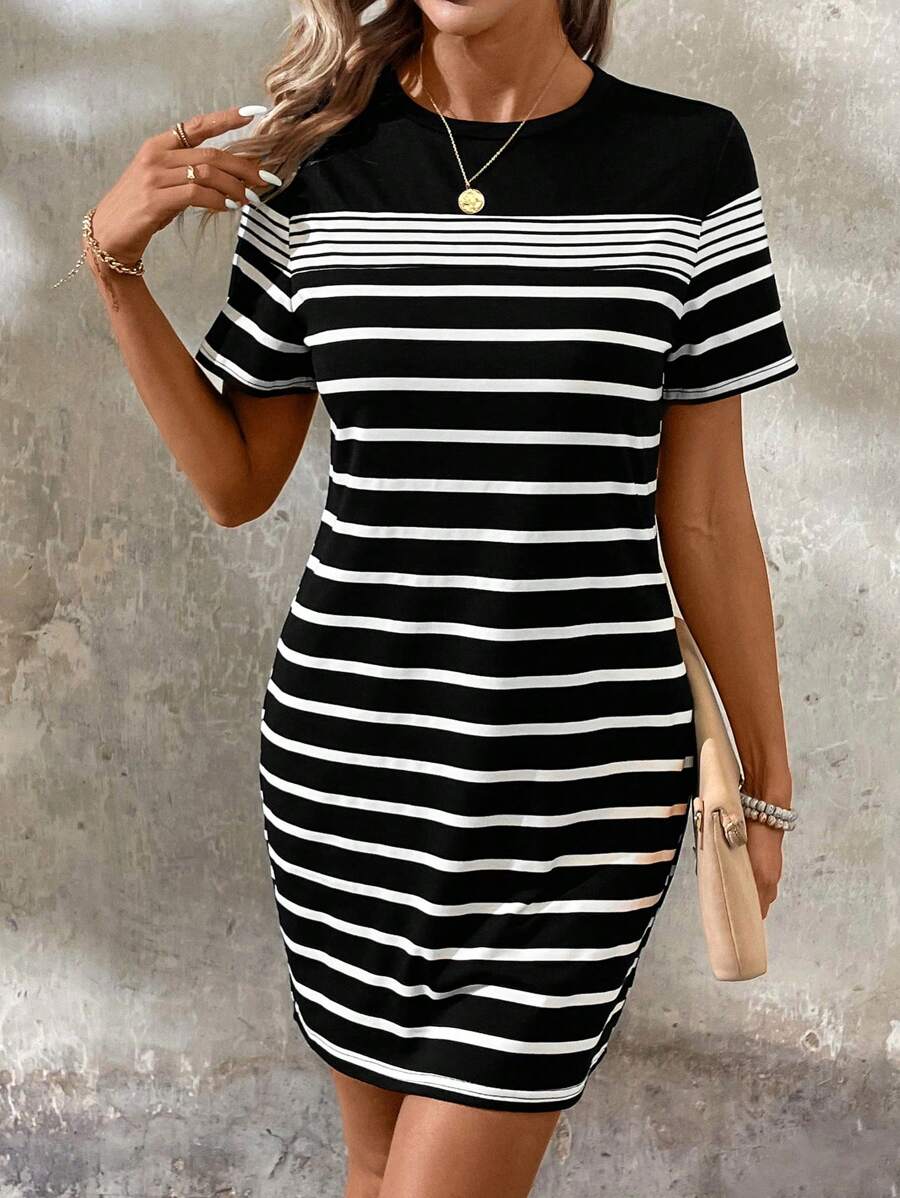 EMERY ROSE Của phụ nữ Sọc Vá lại Khối màu Đầm - Nhiều màu - Xem 1