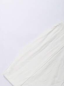 CovetEZ Plus Size Solid Color Strapless Top With Split Hem - White - View 4