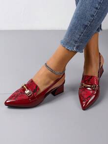 Của phụ nữ Đỏ  Dày Gót chân Giày đế bệt - Màu Đỏ Sâu - Xem 2