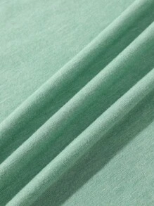 SHEIN Essnce Lỏng lẻo Phù hợp lễ Phục sinh Con thỏ & Hình hoa Vòng cổ Ngắn tay Áo thun , Hoàn hảo Cho mùa hè - màu xanh lá - Xem 4