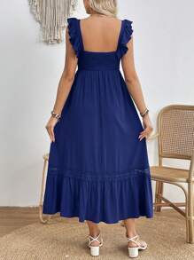 SHEIN 孕妇方领盖袖连衣裙 - 藏蓝色 - 查看 2