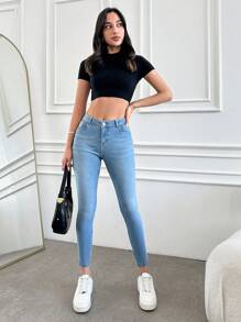 Slim Fit Skinny Jeans - Light Wash - View 3