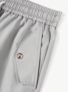 Manfinity Roghcode Men'S Side Cargo Pocket Wide Leg Pants - Light Grey - View 5