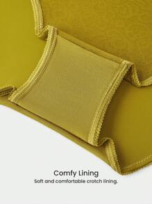 LUVLETTE Plus Lingerie 中腰蕾丝三角裤女士内衣内裤 - 黃色 - 查看 11