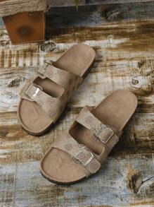 2024年春季新款大尺碼女式平底拖鞋,適用於戶外穿著,歐美風格 - 棕色 - 查看 4