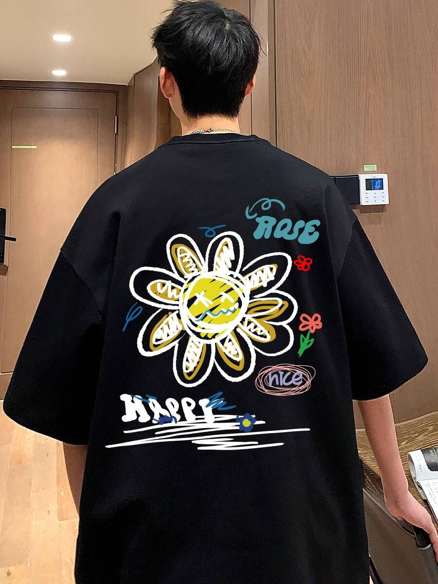 Thiếu niên Con trai Viết tháu In Phong cách đường phố Giải trí Ngắn tay Áo thun - màu đen - Xem 1